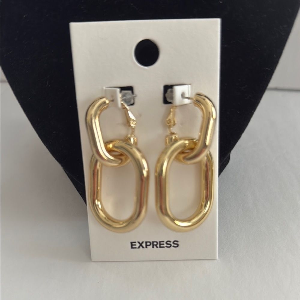 NWT Express Gold Link Earrings - Picture 2 of 7